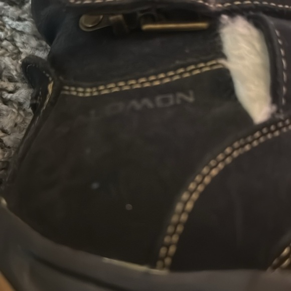 Salomon Women Lhasa Black Suede Fur Winter Snow Boots - Picture 15 of 16